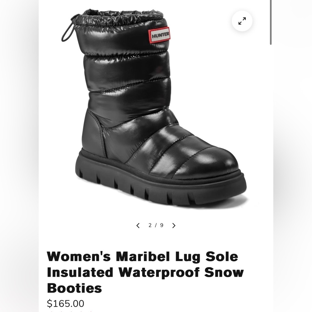 Hunter snow boots size 9